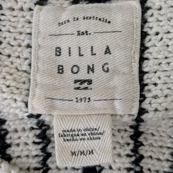 BILLABONG Beige/Black Striped Knitted Cropped Long Sleeve Sweater; Size M - Picture 3 of 5